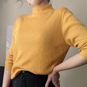 Golden yellow turtleneck sweater, great condition.